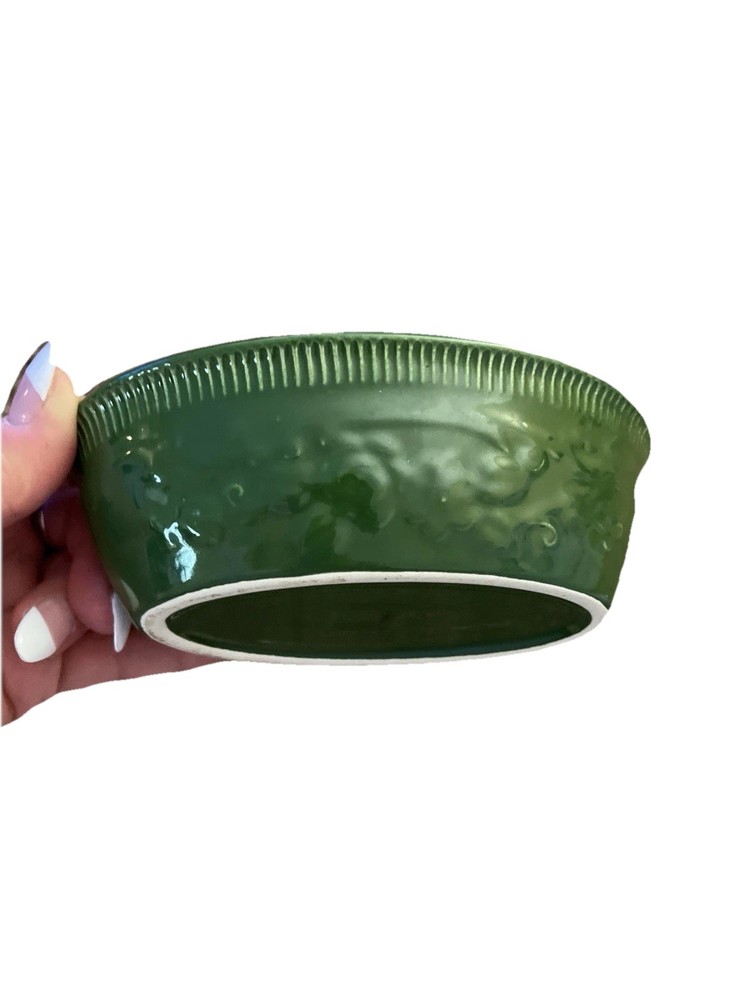 Vtg Homer Laughlin Oven Serve Ware Casserole Oval Baker Dish Green USA Made 6