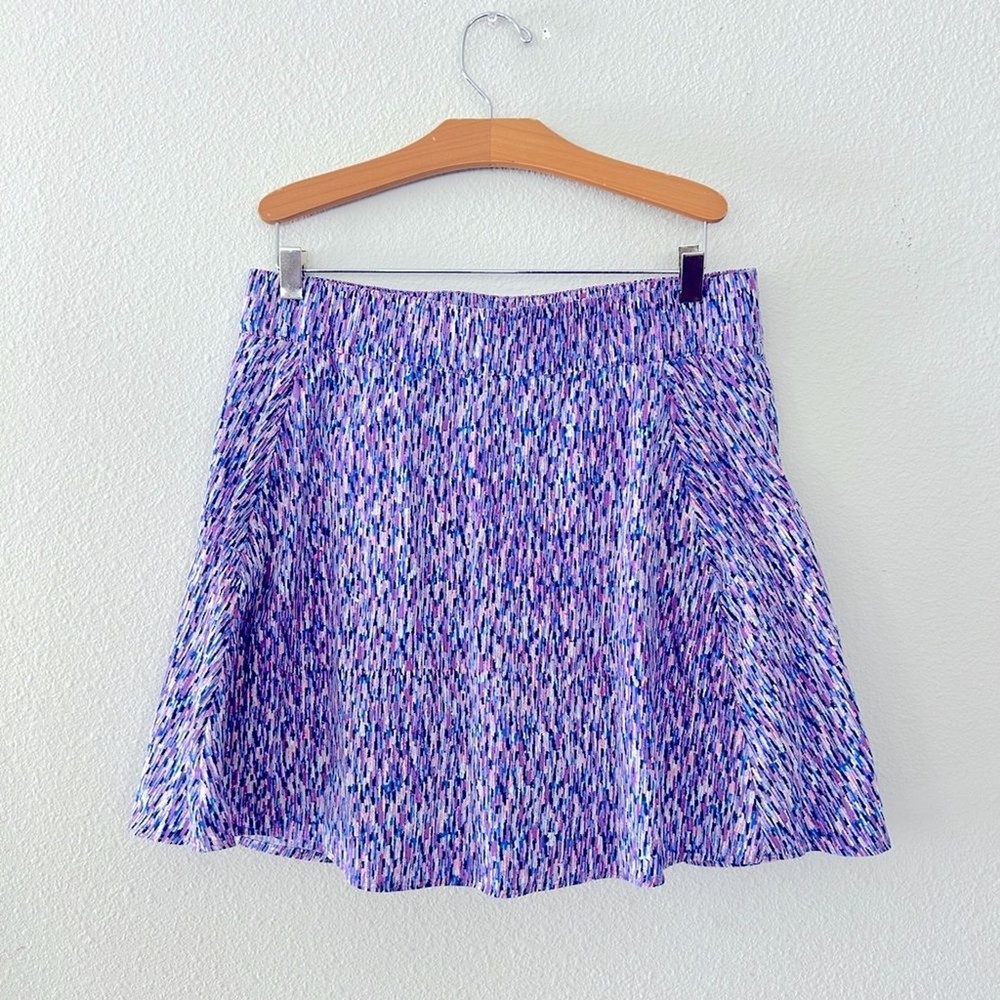 TALBOTS Medium Abstract Print Blue Pink Tennis Pickleball Skirt-image