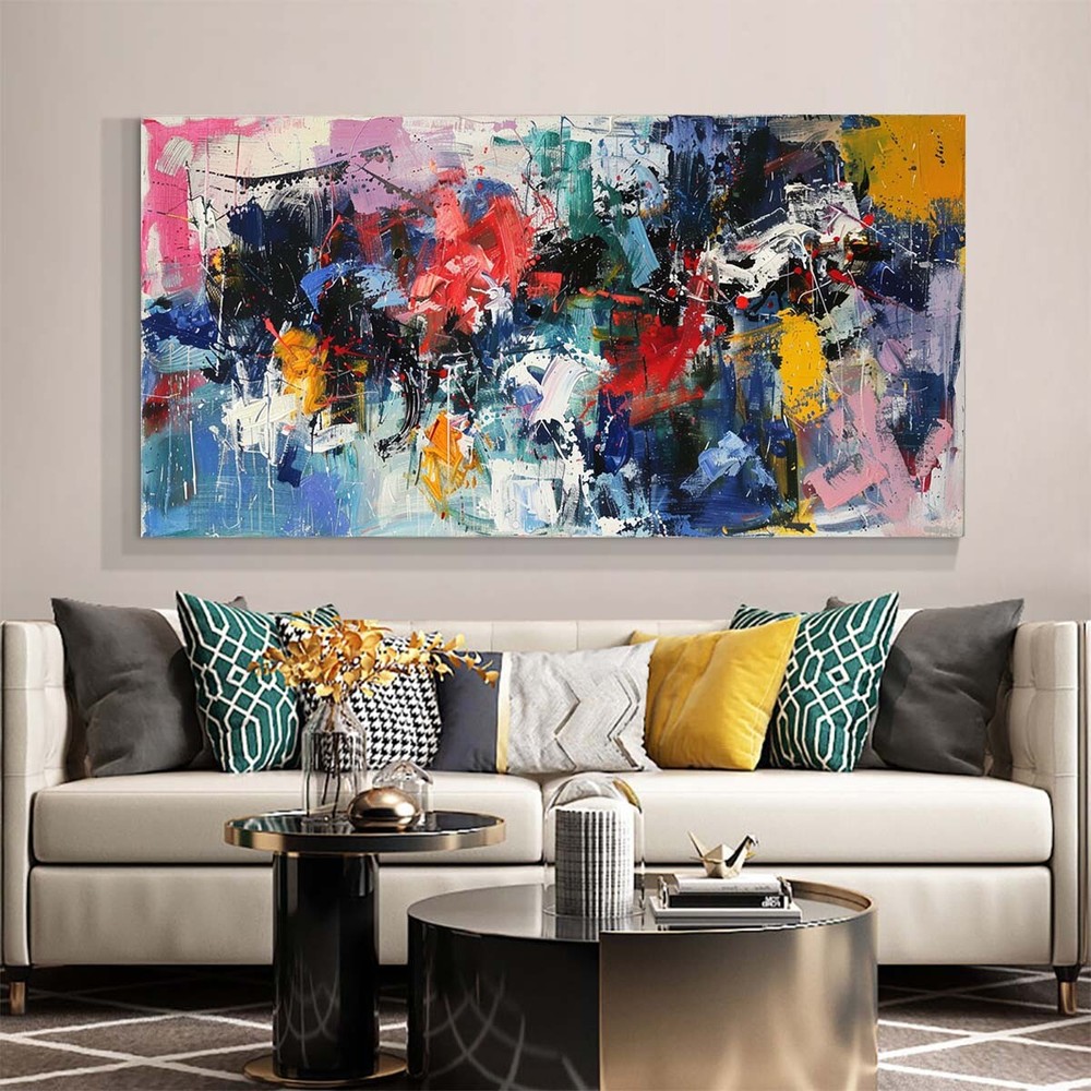 pink textured abstract oil paintings on canvas modern art decor for wall