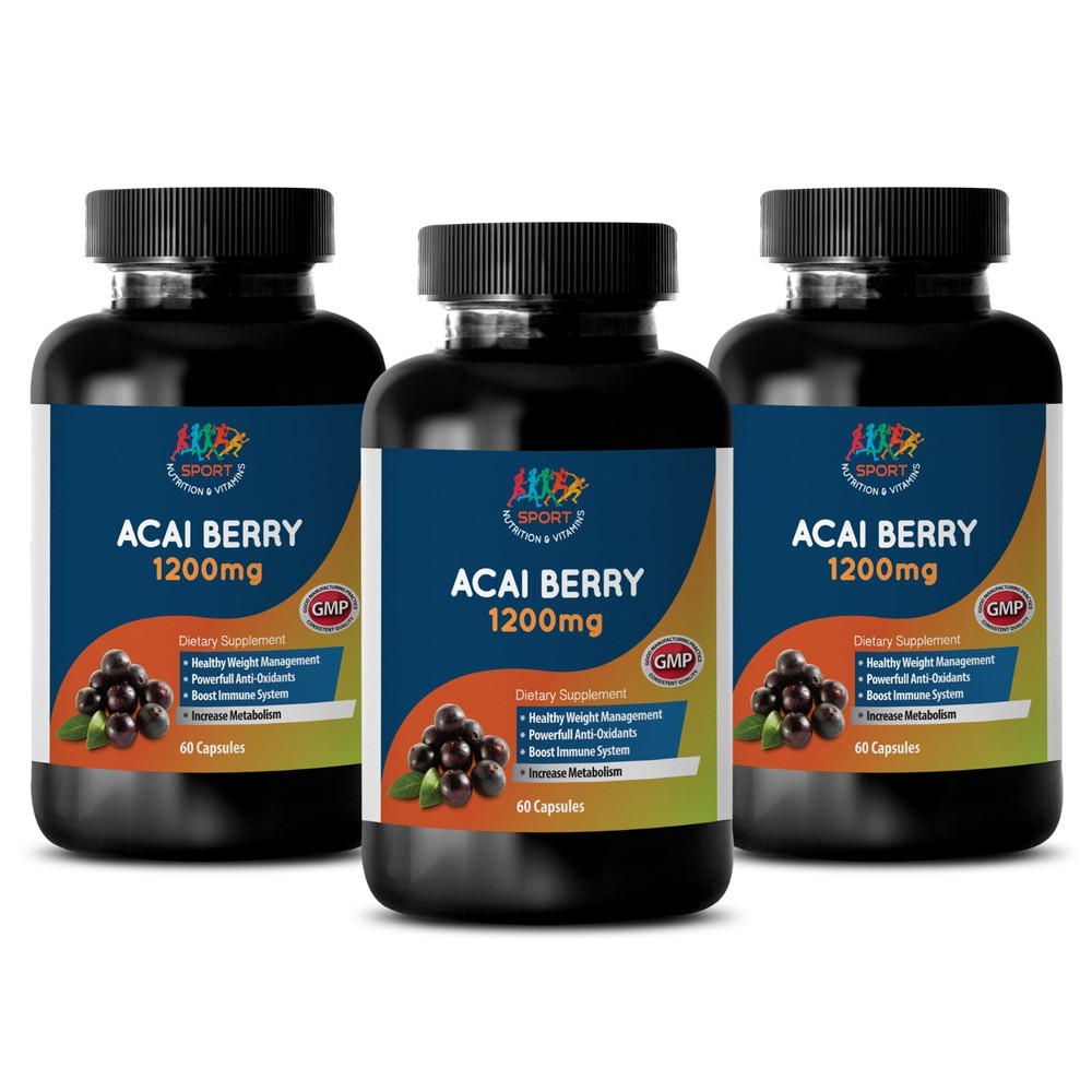 Skin-nourishing formula - ACAI BERRY - Natural energy routine 3 Bottles 180 Caps