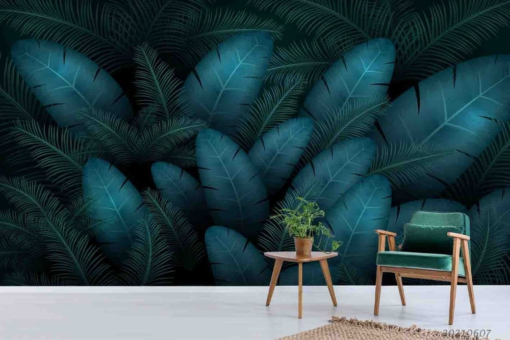 3D Plants Leaves Watercolor Wall Murals Wallpaper Murals Wall Sticker 31