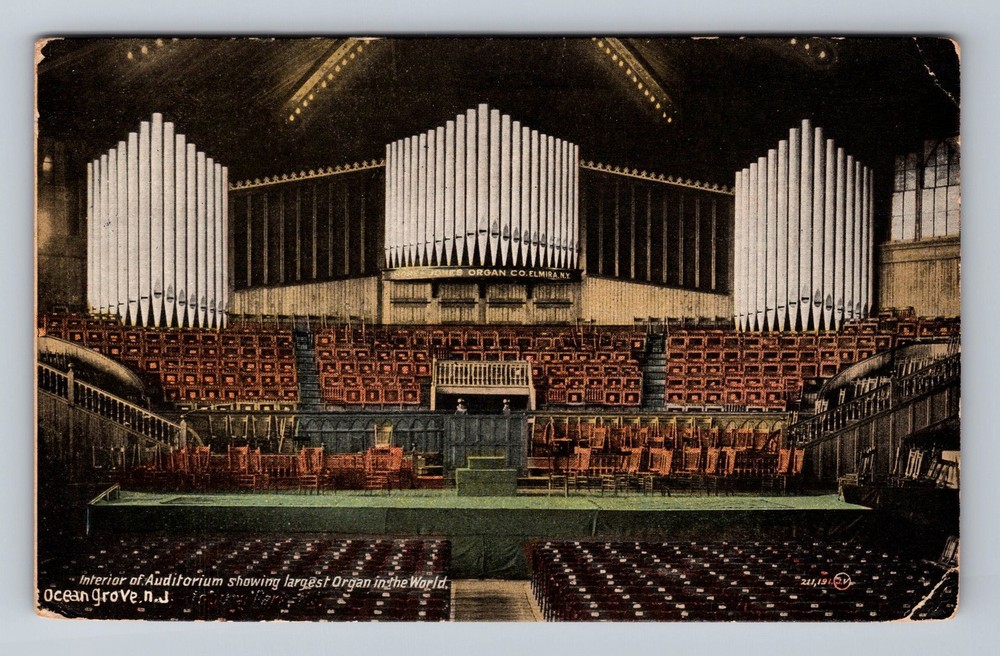 Ocean Grove NJ-New Jersey Interior Of Auditorium Vintage Postcard