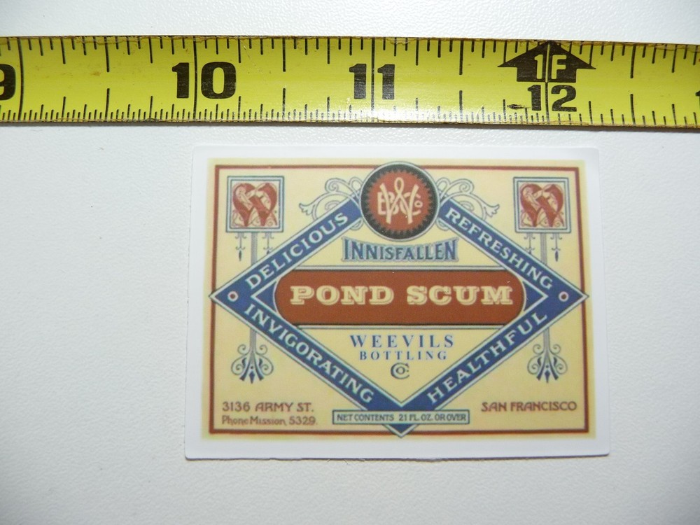 POND SCUM DECAL STICKER WITCHCRAFT POTION SPELL WITCH GOTH LABEL FUNNY