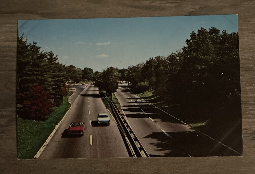 Merritt Parkway In Connecticut CT Highway Cars Roads Vintage Postcard