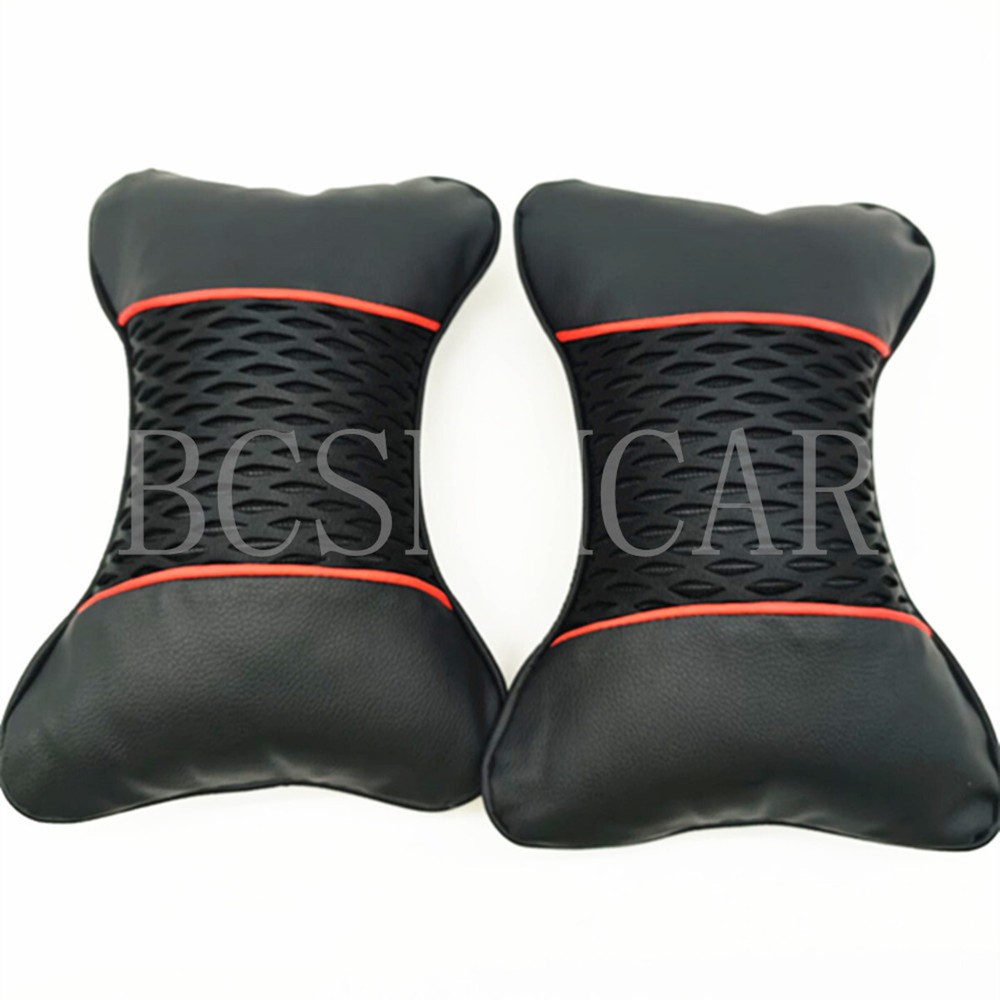 Car Auto Seat Head Neck Rest PU Leather Cushion Pad Headrests Pillow For Travel