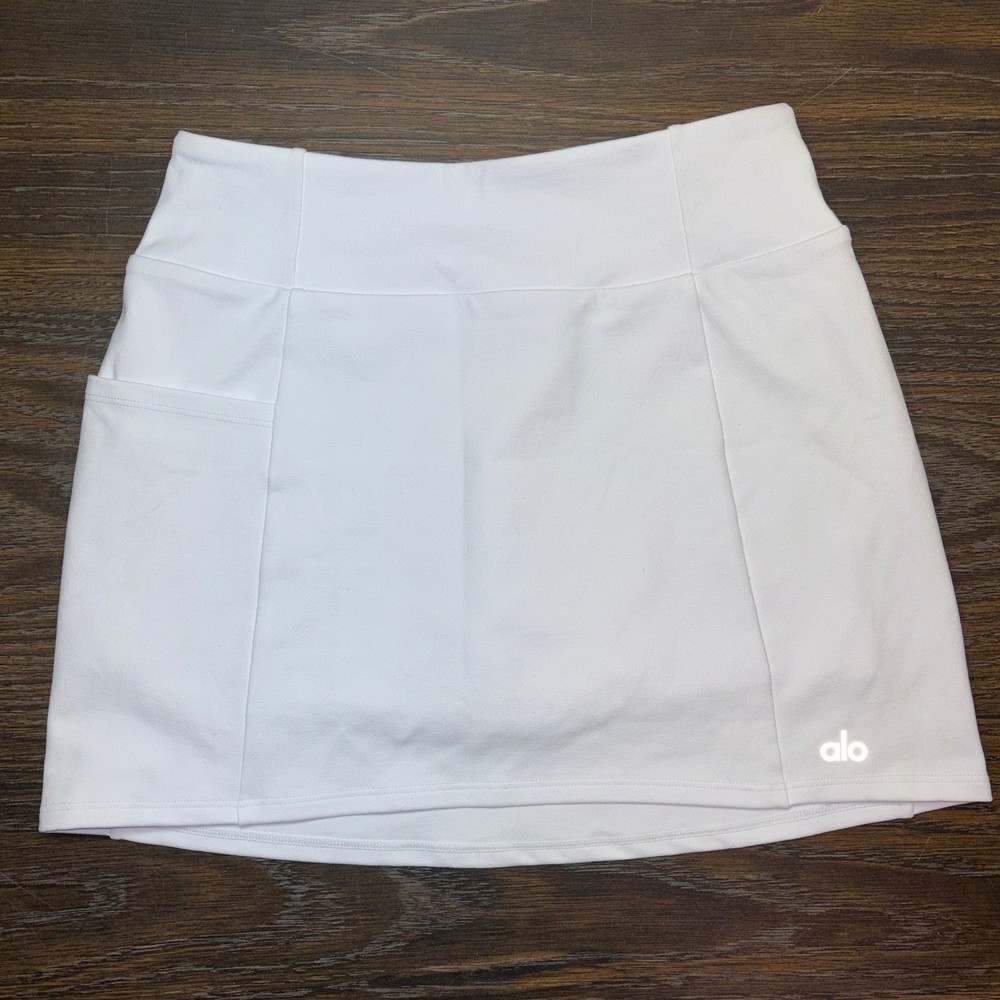 ALO Yoga Skirt Womens XS White Airbrush High-Waist Good Form Tennis Athletic