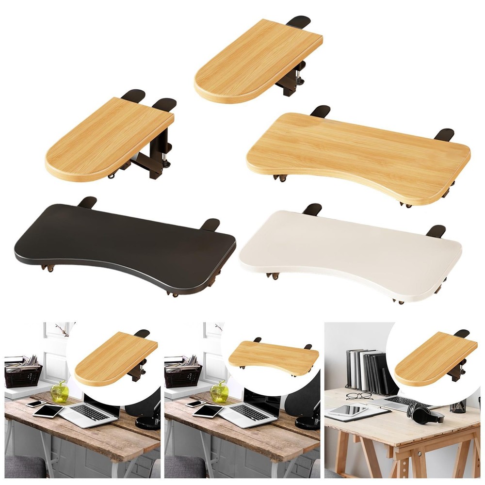 Foldable Clamp-On Desk Extension Tray for Workstation Organization