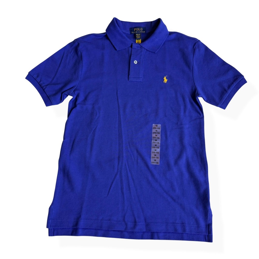 NEW Polo Ralph Lauren Classic Polo Royal Blue Boys Medium 10/12