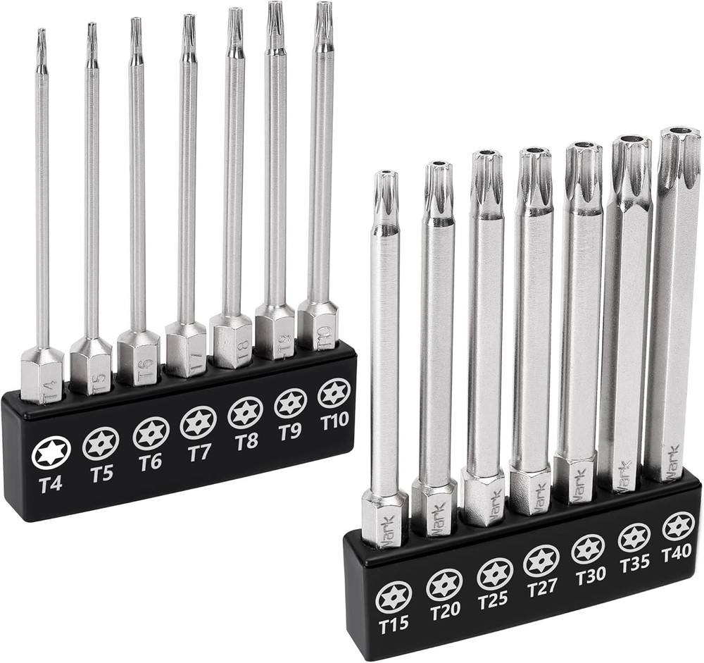 MulWark 14PC 3 Inch Security Torx Bit Set Tamper Proof Star Bits