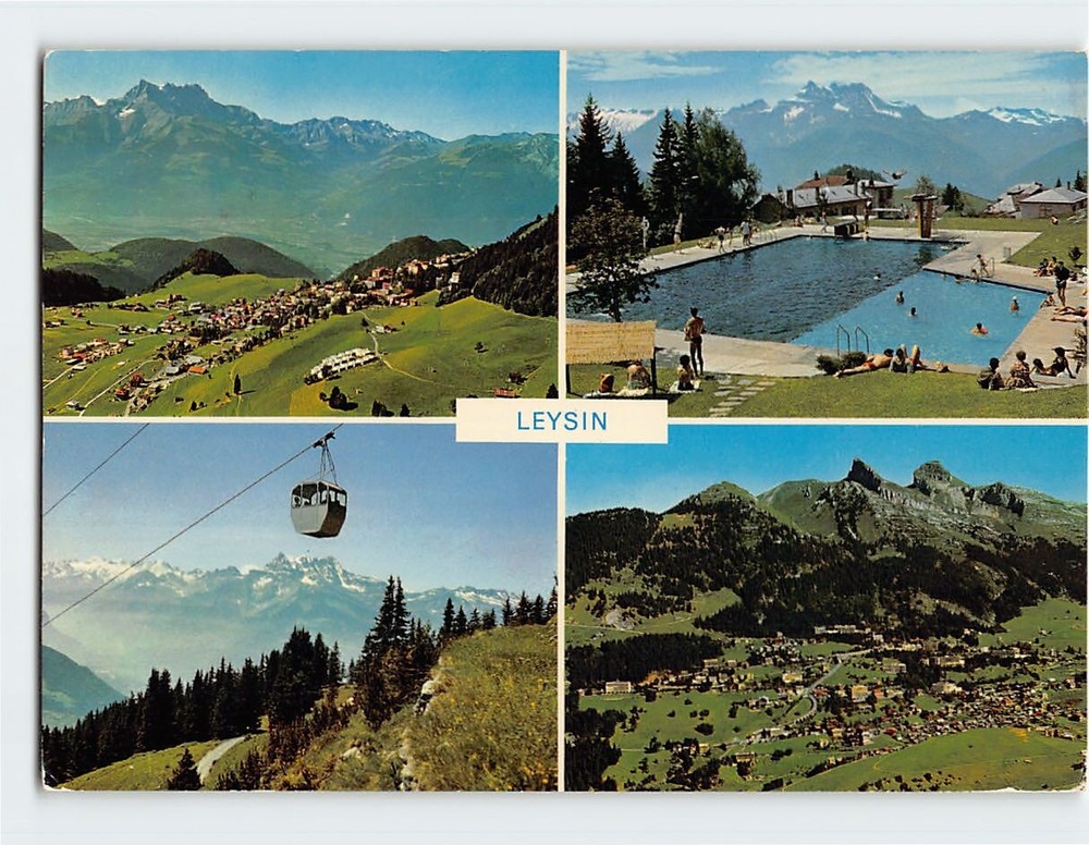Postcard Multiview At Leysin Switzerland