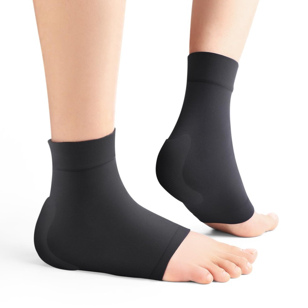 Achilles Tendon Heel Protector - Compression Padded Sleeve Socks - Premium Ge...-image