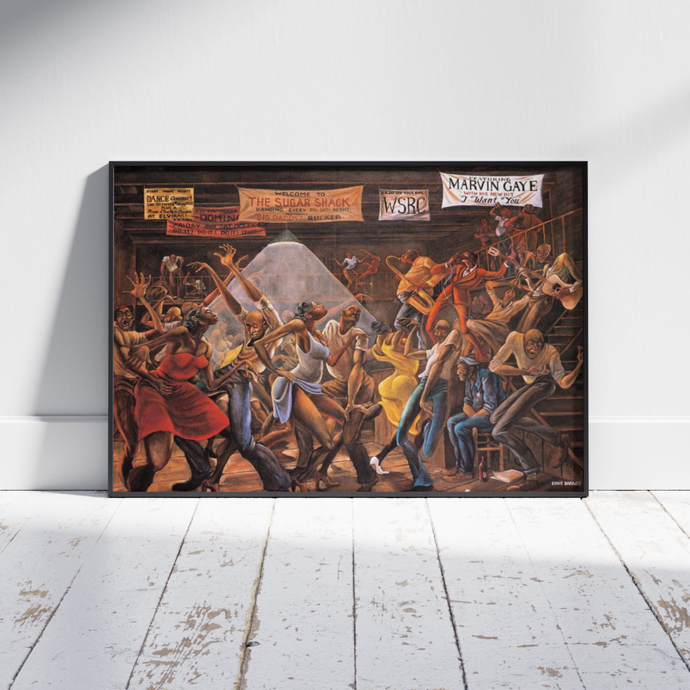 Ernie Barnes The Sugar Shack Poster Wall Art Marvin Gaye I Want You Print Decor