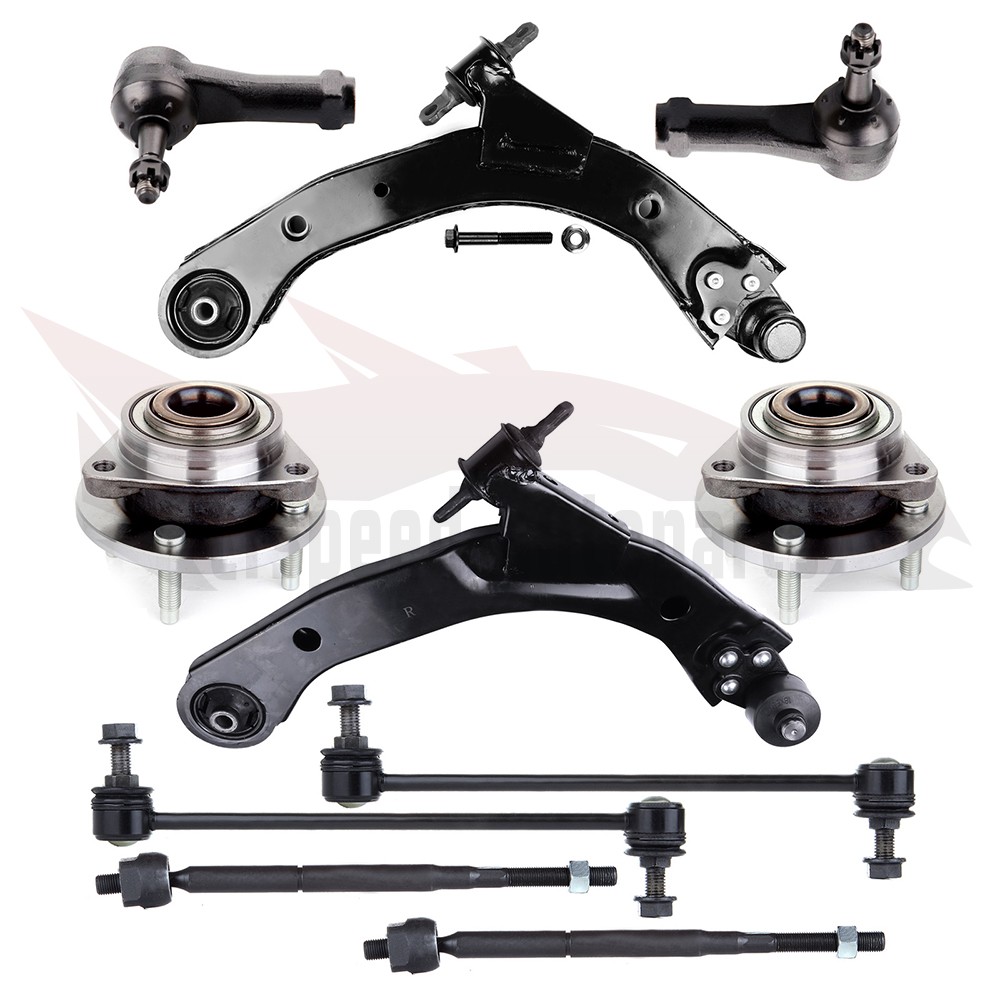 10PCS Front Control Arm Ball Joint Tie Rod End Sway Bar For 2003-2007 Saturn Ion