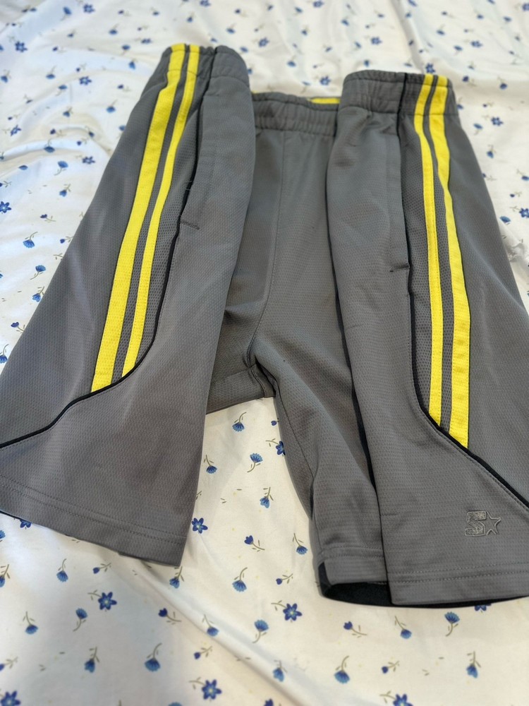 Vintage Starter Y2K 90s Basketball Shorts Men’s Sz:L Gray Yellow Streetwear