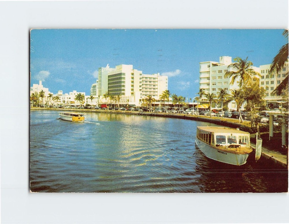 Postcard Lake Pancoast Miami Beach Florida USA
