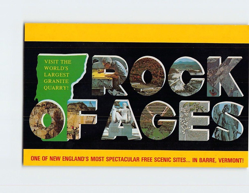 Postcard Rock Of Ages Granite Quarry Barre Vermont