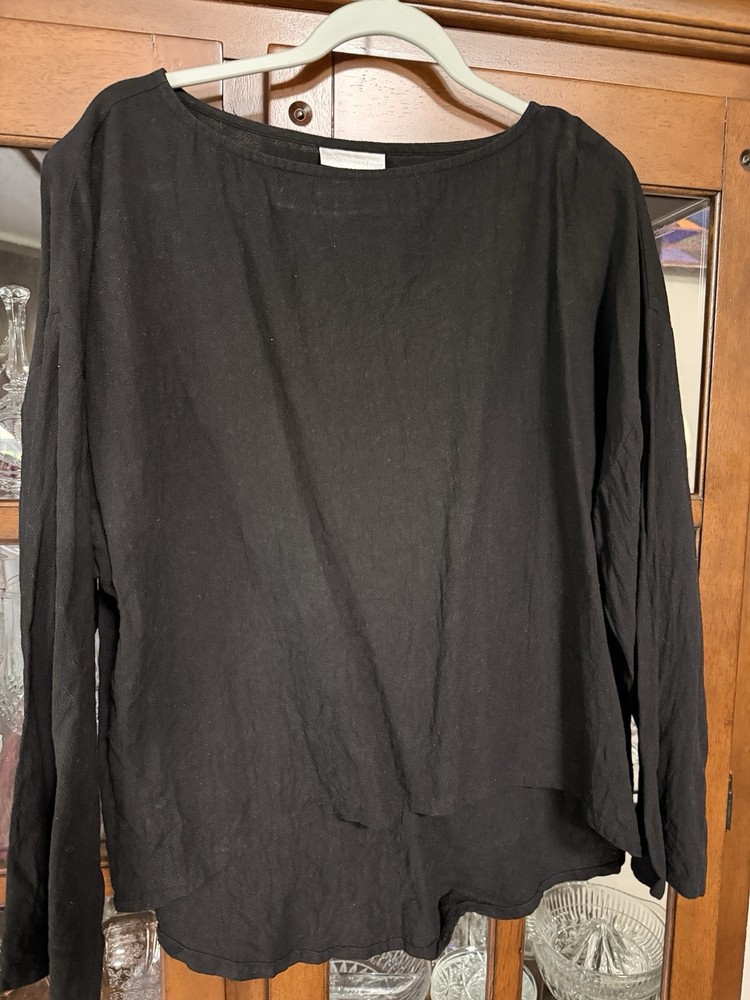 soft surroundings Black Top Cotton Medium EUC Tunic