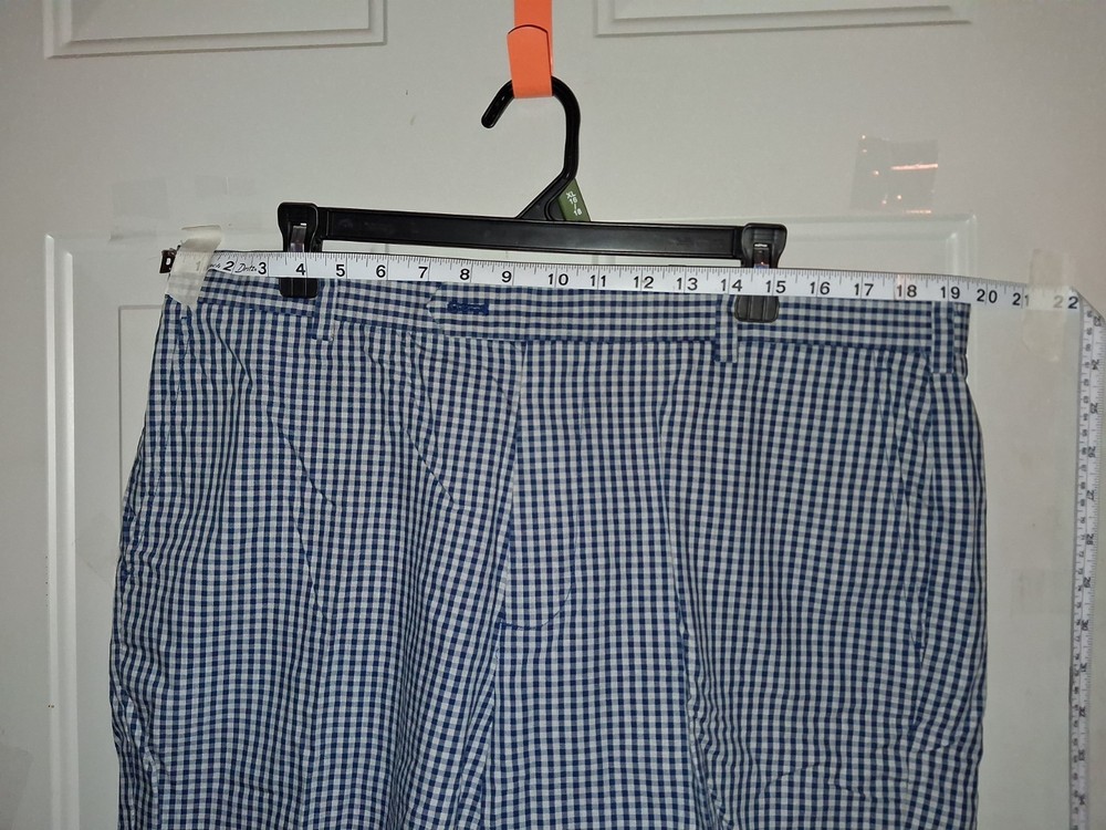 Brooks Brothers Bermuda Shorts Mens 38 Blue Gingham Supima Cotton 10” Inseam