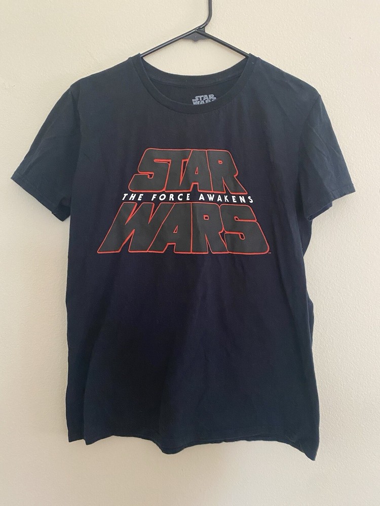 Star Wars T-Shirt Mens medium The Force Awakens Black Red White