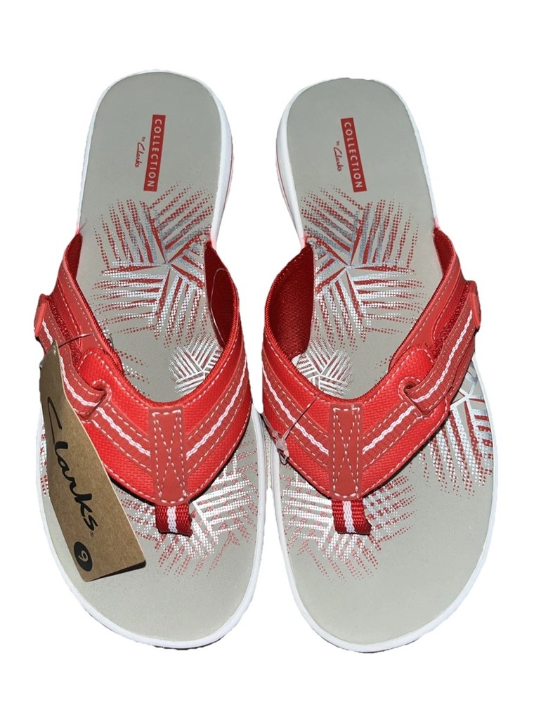 Clarks Womens Brinkley Jazz Sz 9M Red Comfortable Casual Loafers