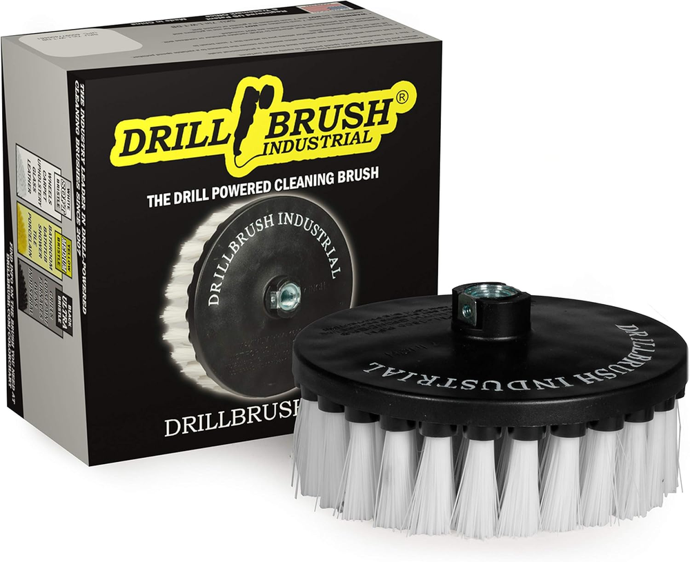 Carpet Cleaner Scrub Brush for Polisher - 7 Inch Soft White  with 5/8 X 11 Threa