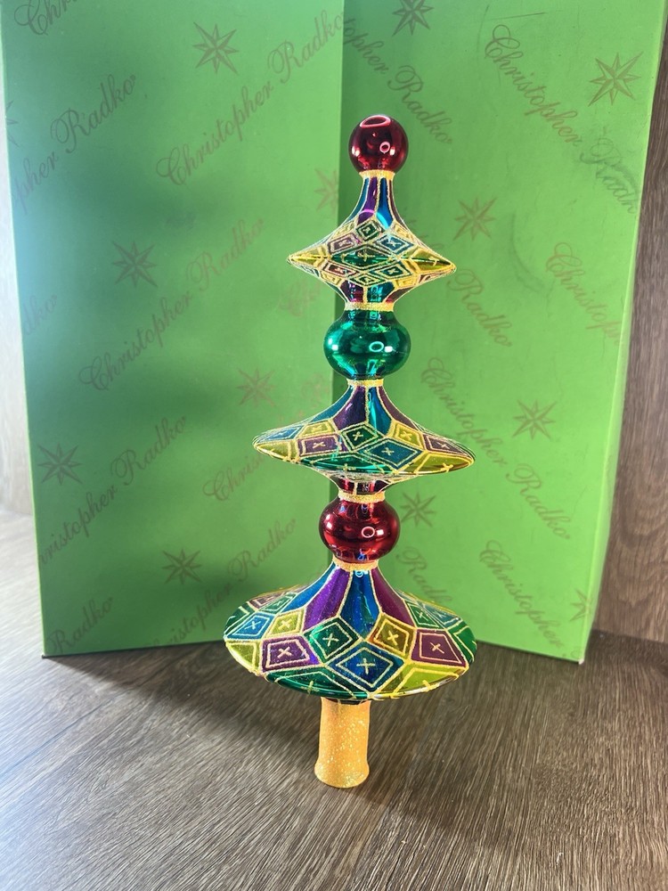 20th  Anniversary CHRISTOPHER RADKO HOLIDAY HARLEQUIN FINIAL W/ Ornament