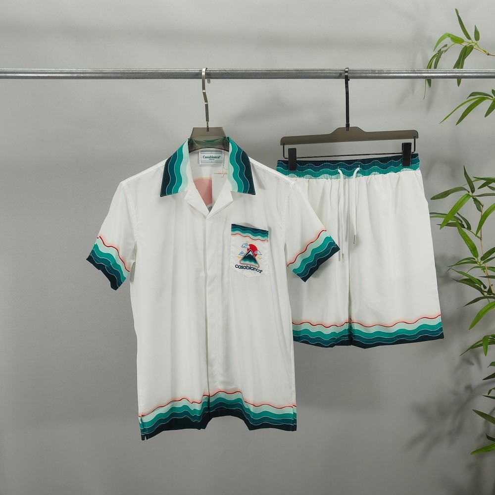 Casablanca high-end vacation shirt shorts, Hawaii beach vacation set