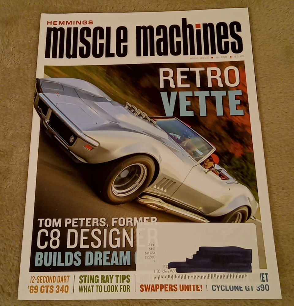 Hemmings Muscle Machines April 2023 Magazine Retro Vette Corvette Cover Classic
