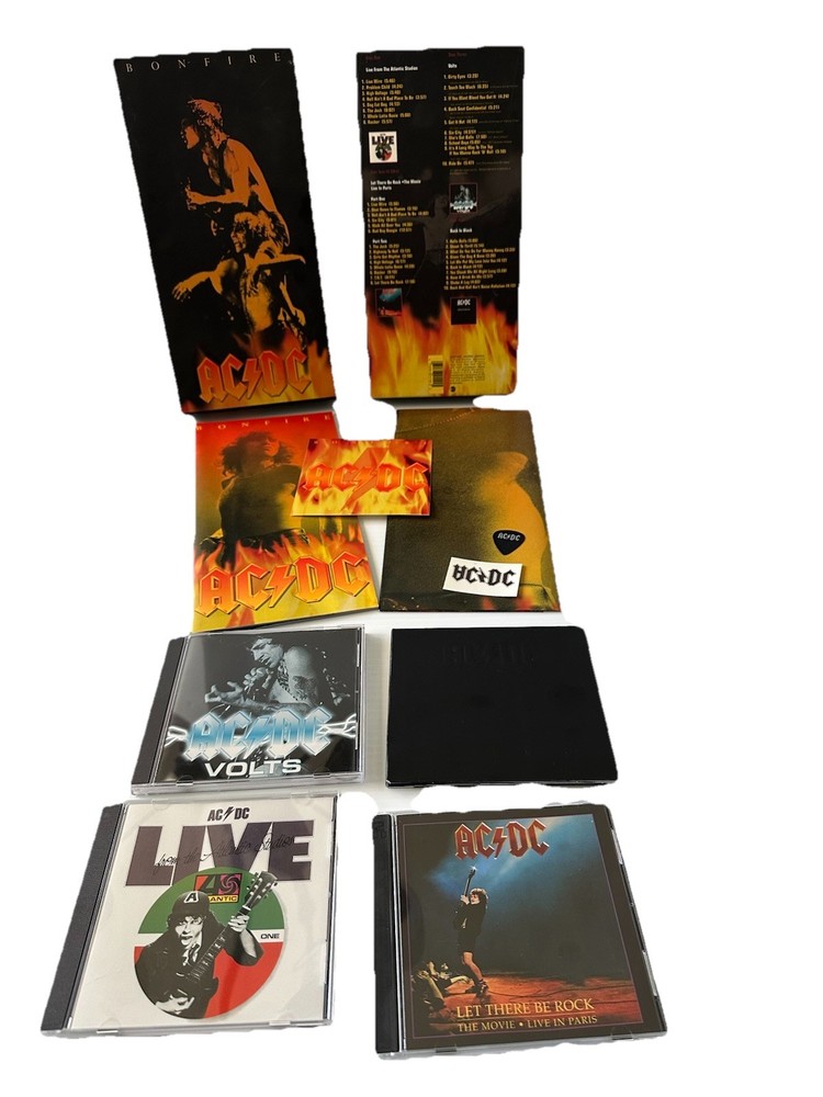 AC DC Bonfire Volts Live Back in Black Box Set with Poster Booklet Sticker Pick Tattoo-image