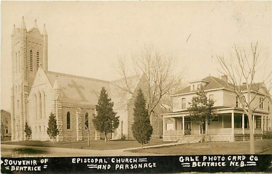 NE, Beatrice, Nebraska, Church & Parsonage, Gale Photo, RPPC