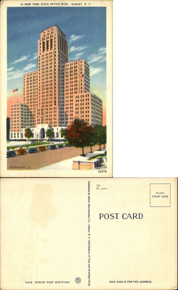 New York State Office Building Albany New York NY vintage postcard