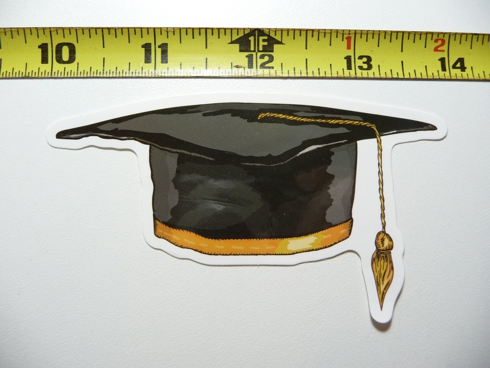 Mortarboard Graduate Cap Decal Sticker for Science School College Education Laptop