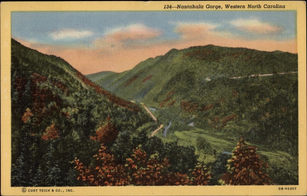 Nantahala Gorge Western North Carolina vintage postcard n166