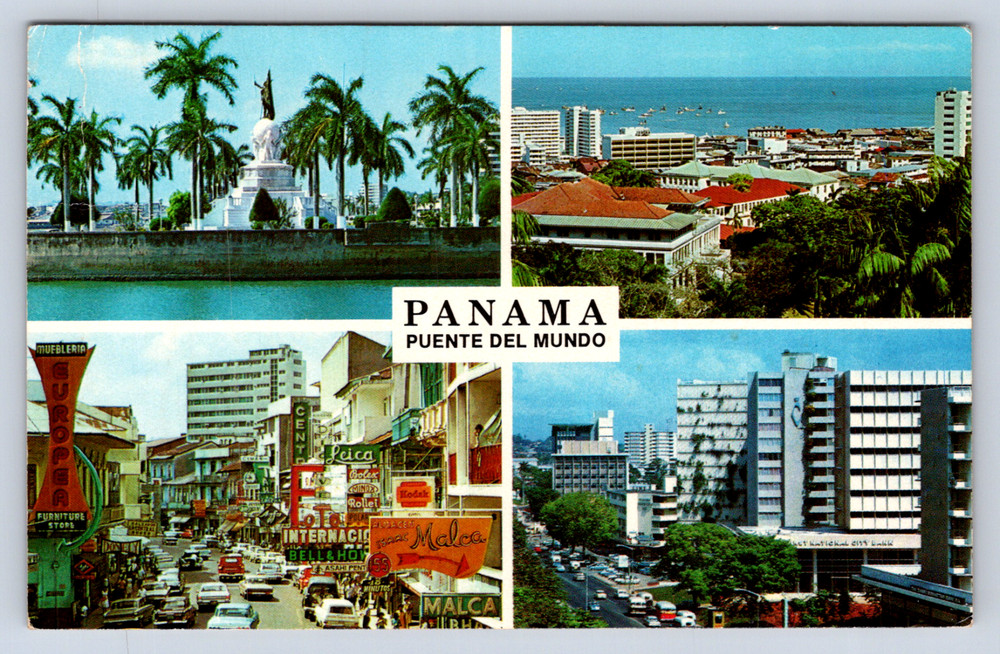 Vintage Postcard Panama Ciudad Bella Moderna Progresiva Republica de Panama