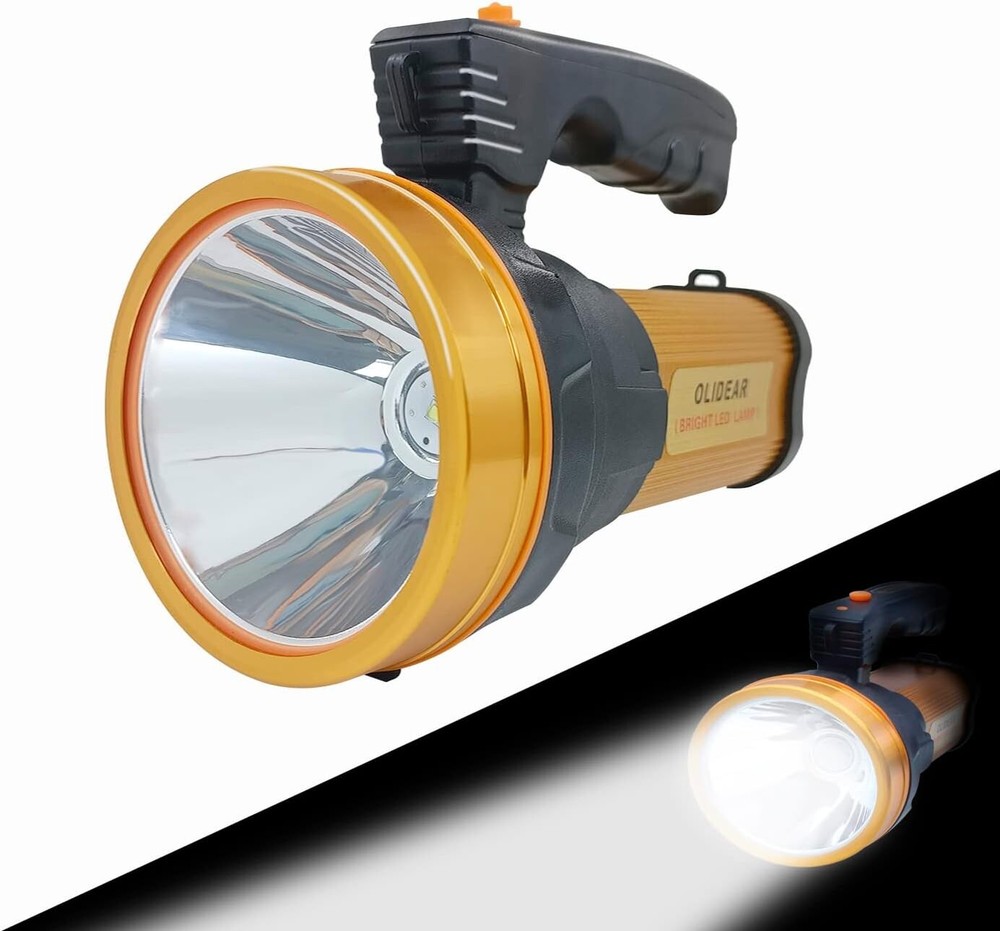 OLIDEAR Heavy Duty Flashlight – Bright Rechargeable Searchlight with 2 Modes