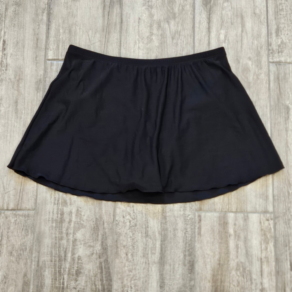 Miraclesuit Womens Slimming Swim Skirt Size 16 Black Full Coverage