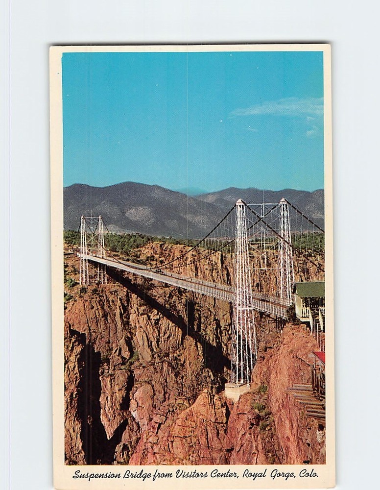 Postcard Suspension Bridge from Visitor Center Royal Gorge Colorado USA