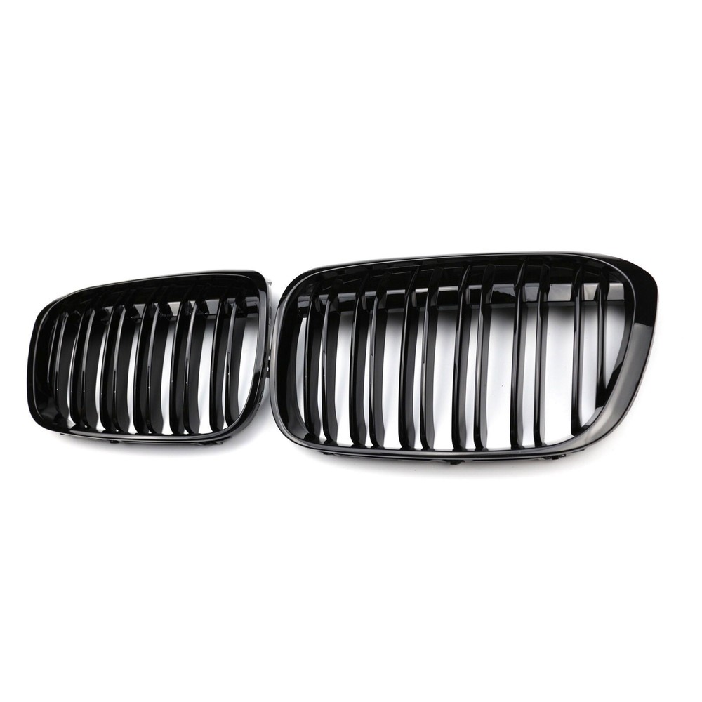 Double Line Gloss Black Front Bumper Center Grille For 2016-18 BMW X1 F48 SUV