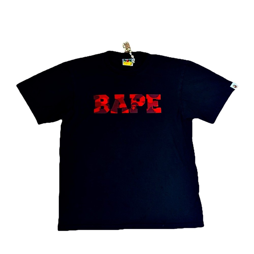 Authentic BAPE ABC Camo Logo Tee Black Red Size Large Fits Medium A Bathing Ape