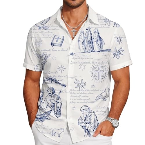 Hawaiian Novelty Patterned Aloha Shirt Men's Summer Beach Button Up