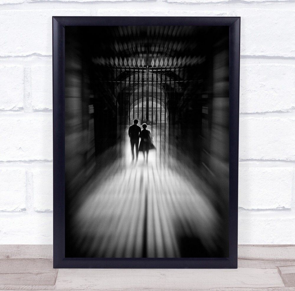 Street Gate Fence Couple Pair Duo Gateway Marriage Romance Wall Art Print