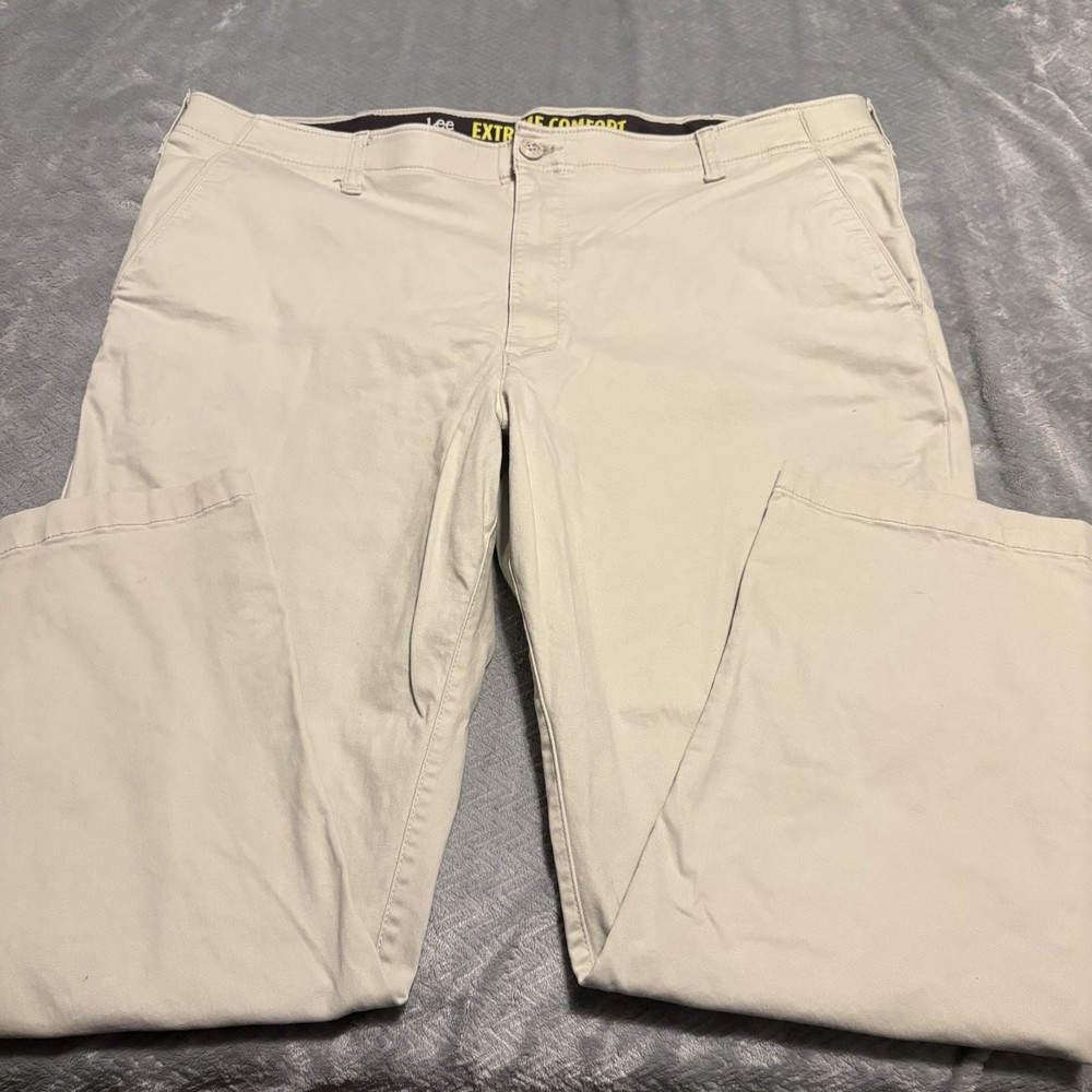 Lee Performance Extreme Comfort Straight Fit Khakis Mens Sz 46x30 Beige Pants