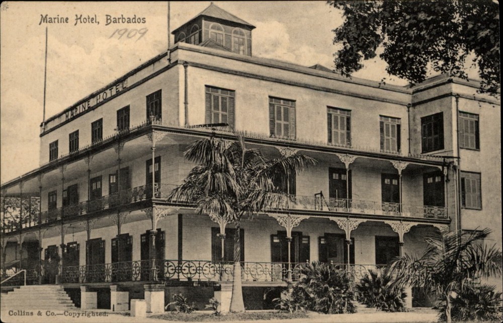 Marine Hotel Bridgetown Barbados vintage postcard b904