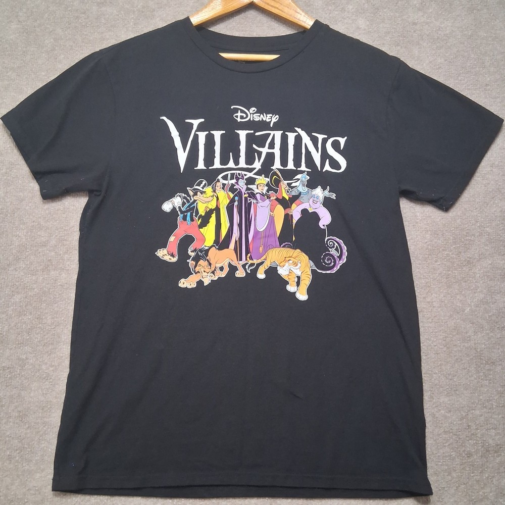 Disney Villains Graphic T Shirt Mens XL Black Maleficent Ursula Scar Jafar Tee