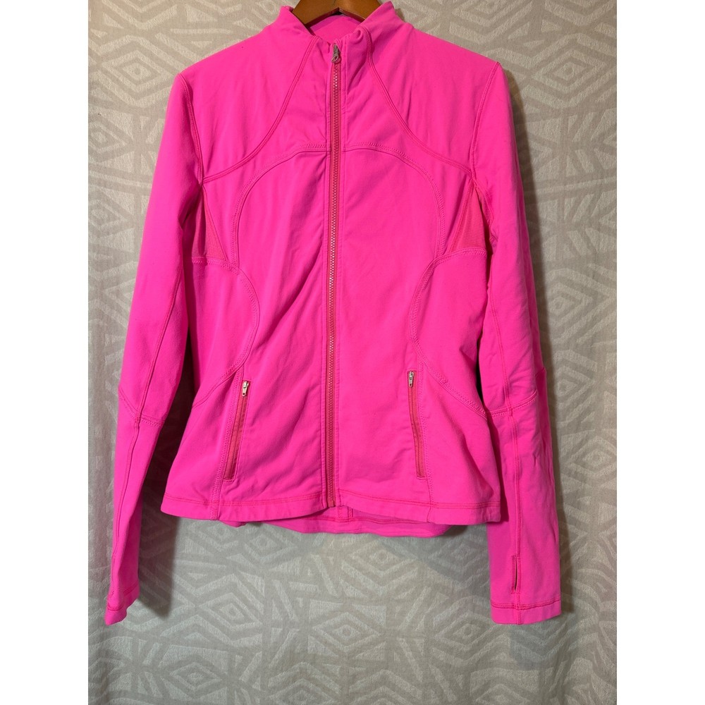 Lululemon Define Jacket Hot Pink Rare Luon Full Zip Yoga Athletic Womens Size 12
