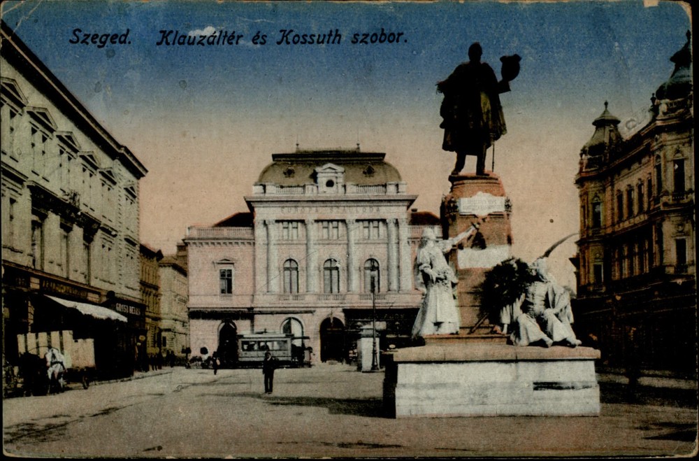Statue Szeged Hungary vintage postcard s783