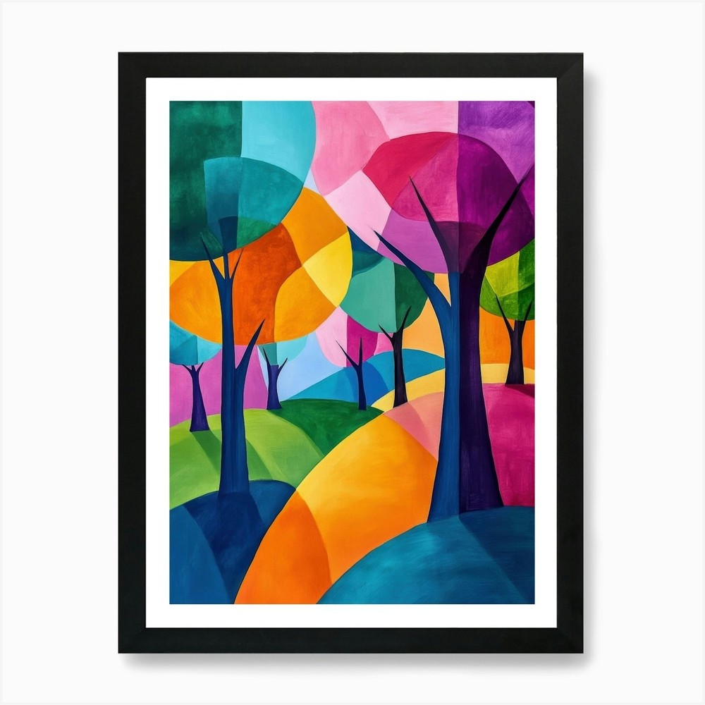 Colorful Trees 7 Art Print Framed Wall Art Poster Canvas Print Picture