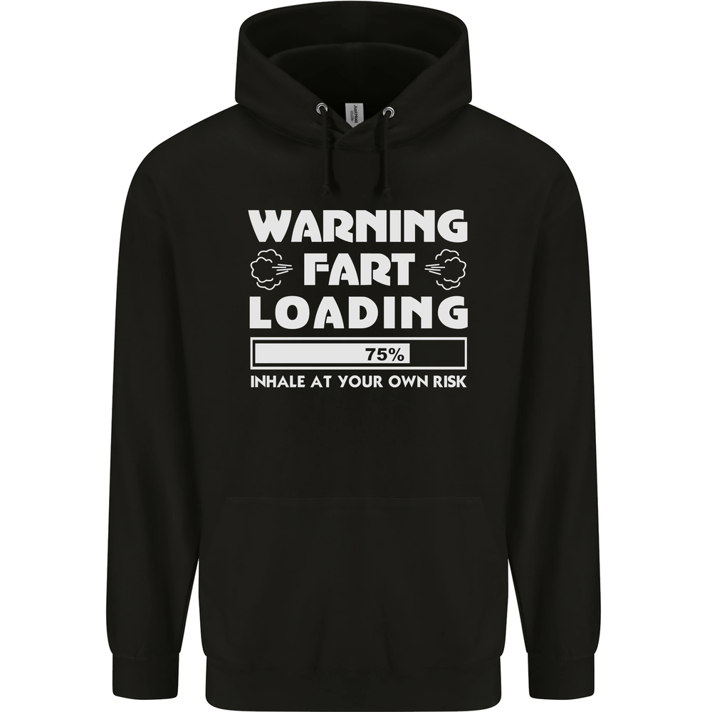 Warning Fart Loading Funny Farting Dad Mens 80% Cotton Hoodie