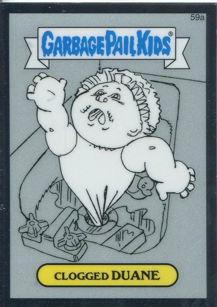 Garbage Pail Kids Chrome Series 2 Pencil Art Concept 59a CLOGGED DUANE