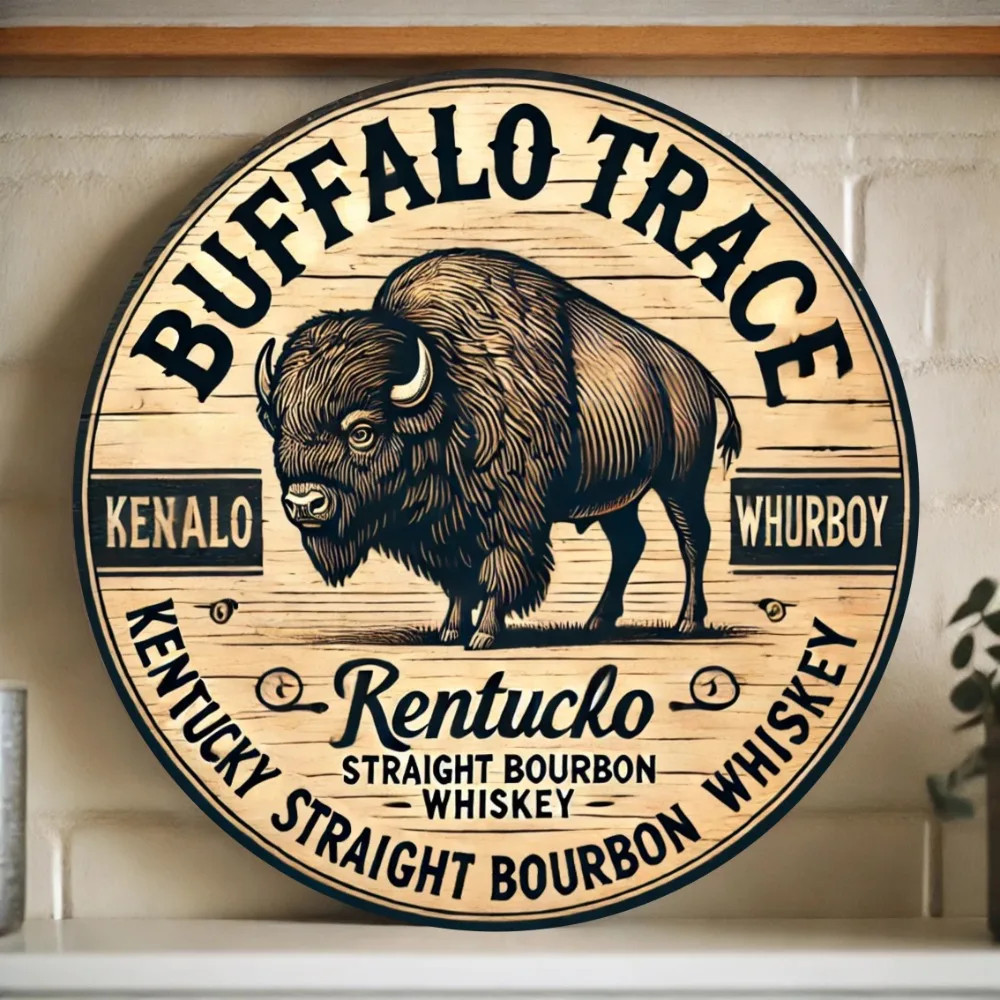 Buffalo Trace Kentucky Bourbon Vintage Tin Metal Signs Home Décor 8x8